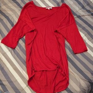 Bobbie Brooks Vibrant Red 3/4 Sleeve Top